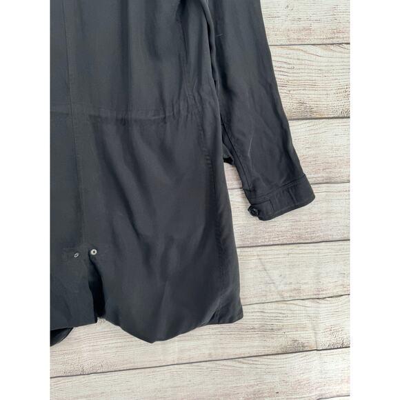 Silence + Noise Convertible Long Jacket Womens Small Black Asymmetrical - Picture 15 of 15